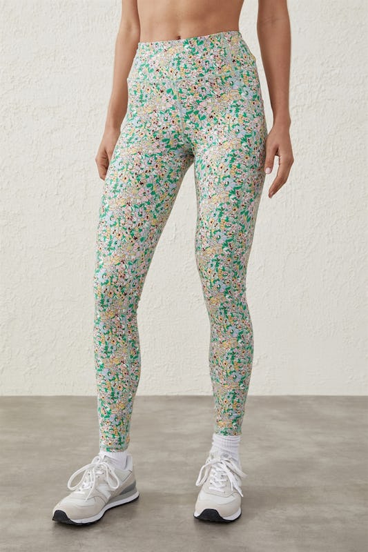 Cotton On Body Ultra Soft Booty Lift Pocket Full Length Tight Garden Floral  - Onceit