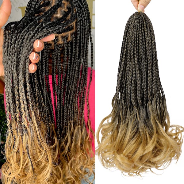 French curl crochet Braids 14 Inch 6 Packs goddess Box Braids crochet Hair  Pre Looped French curly Braiding Hair crochet Box Braids With curly Wavy  Ends Synthetic Hair Extensions (1B27) - Onceit
