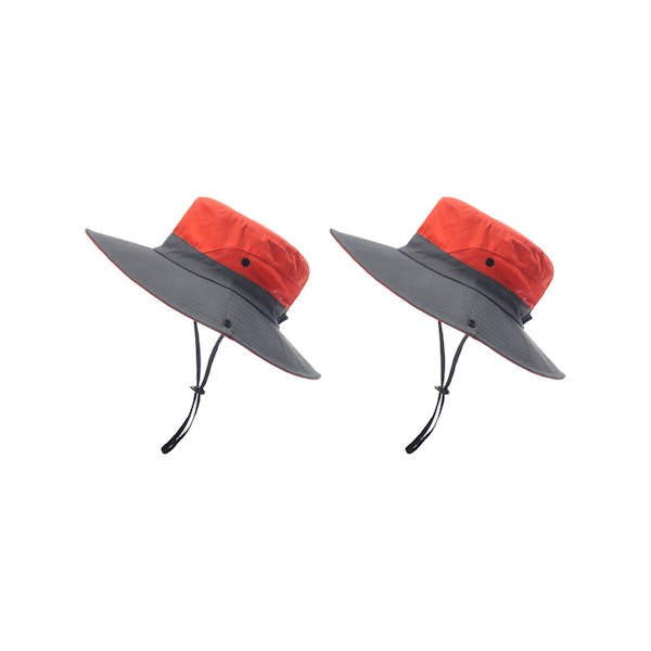 Bucket Hat Wide Brim Sun Hat Hiking Fisherman Hat Orange - Onceit