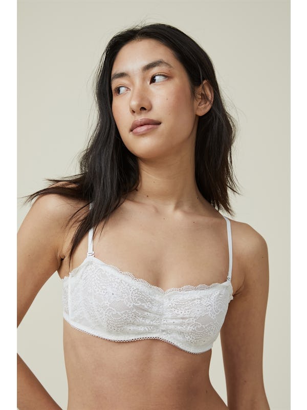 Cotton On Body Ultimate Comfort Lace Balconette Strapless Bra White - Onceit