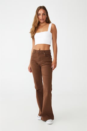 Cotton On Original Flare Jean Brown - Onceit