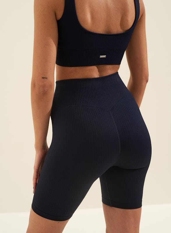 Aim'n NAVY RIBBED SEAMLESS TIGHTS - Onceit