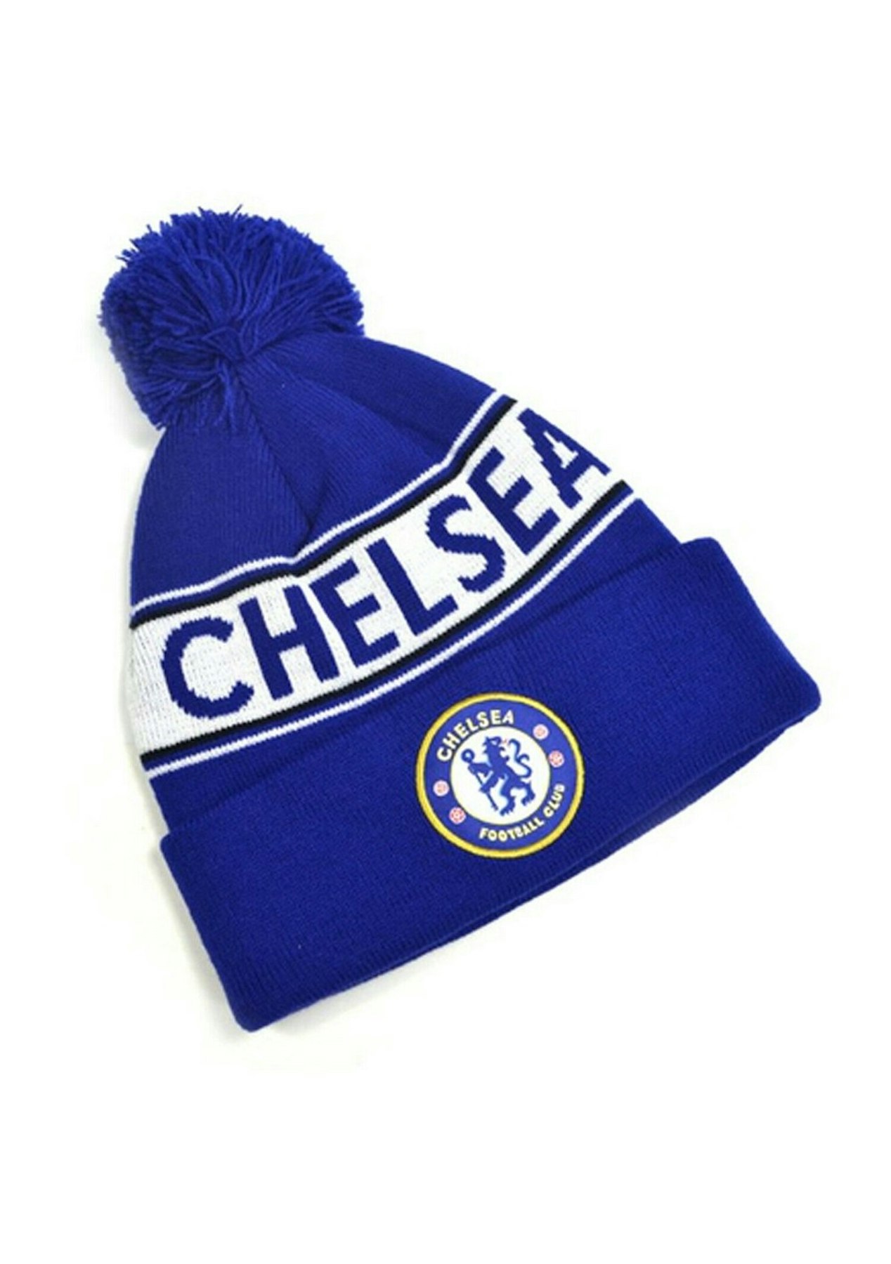 Chelsea FC Official Adults Knitted Winter Football Crest Hat 