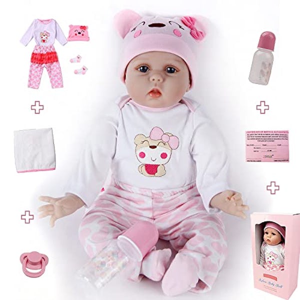 55cm Reborn Baby Dolls Girl Full Body Silicone Toddler Toy Vinyl Kids Gift  NEW
