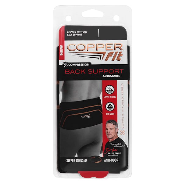Copper Fit Large/XL 39-50 Unisex Compression Back Support Brace Gym/Sport  Black - Onceit