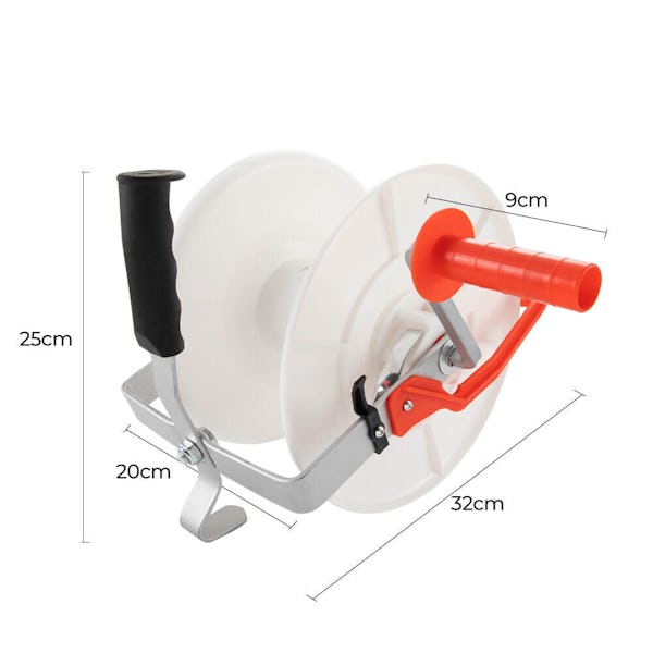 3:1 Geared Electric Fence Reel Wind Up Poly Tape Wire Rope Strip
