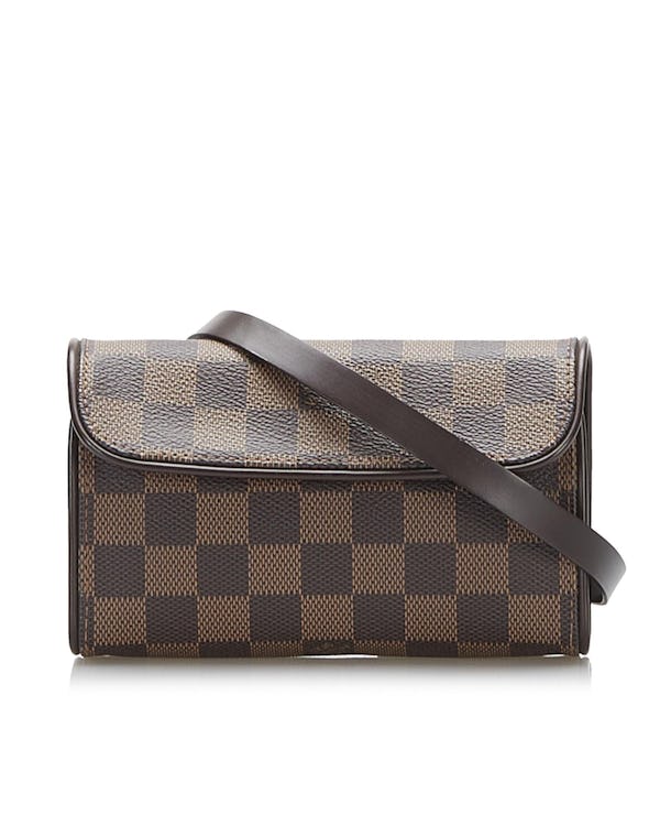 Louis Vuitton Brown Damier Ebene Florentine Pochette Leather Cloth