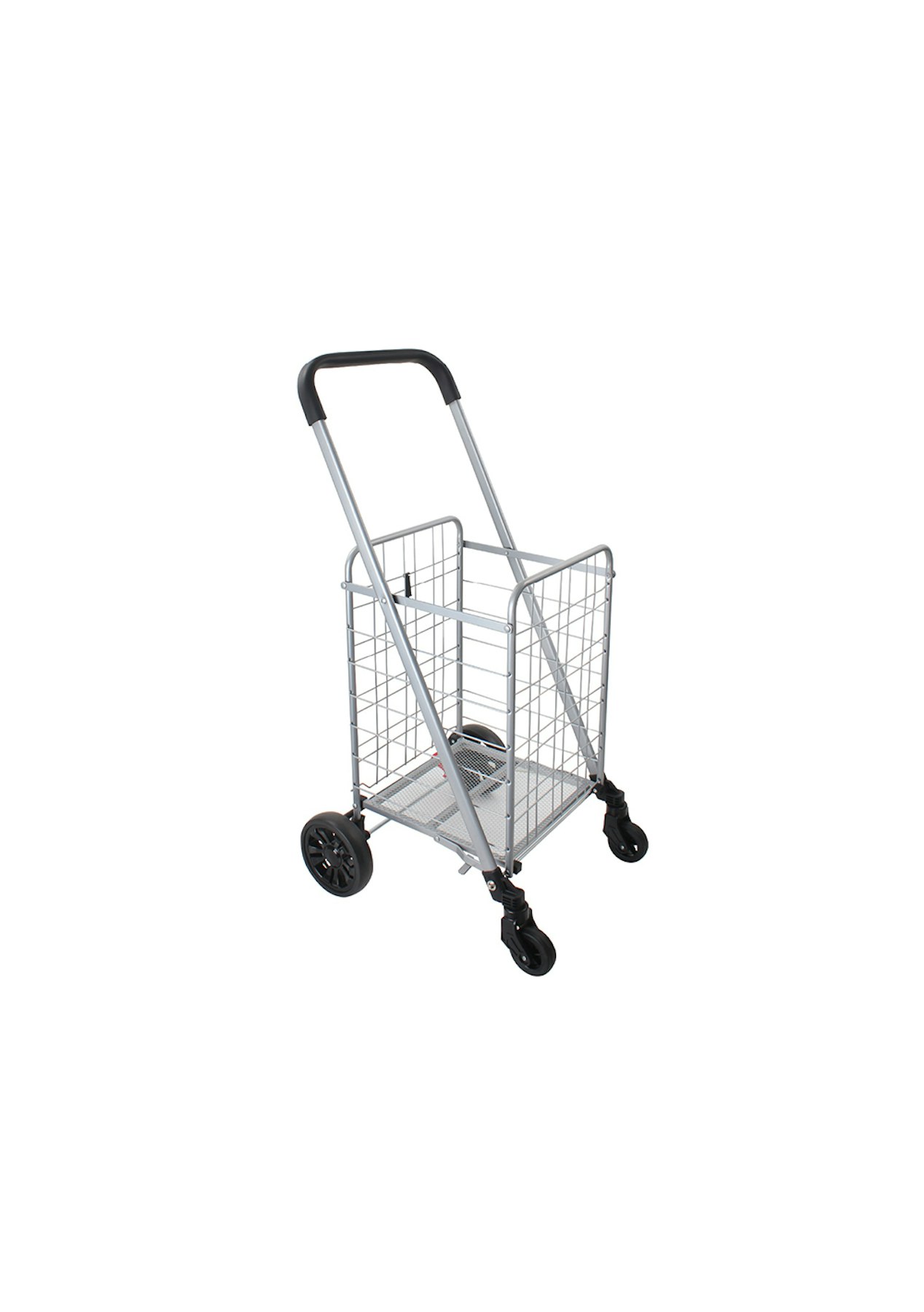 White Magic Handy Foldable Shopping/Laundry Trolley/Basket w/Wheel Lock 
