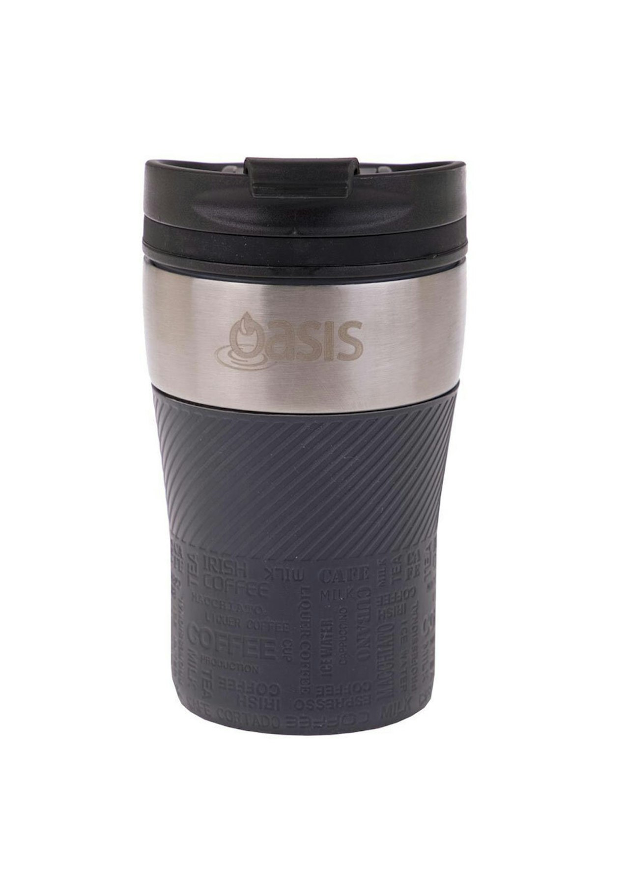2PK Oasis 280ml Cafe Stainless Steel Insulated Travel Drinkware Cup Charcoal GRY 