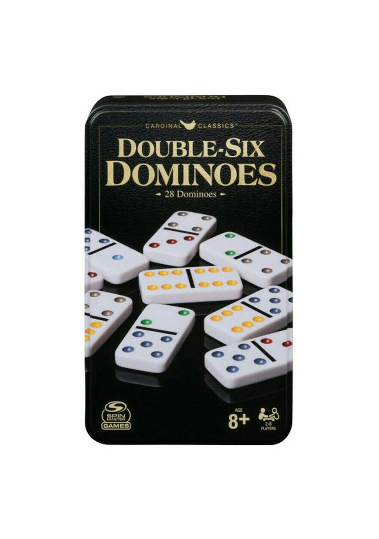 Famliy Game w/ Tin Classic Double 6 Coloured Dominoes Kids/Children Play Toy 8y 