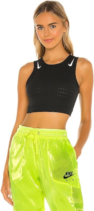 Nike Women's AeroSwift Running Sports Bra Gym Yoga Fitness Workout Crop Top  - Black - Onceit