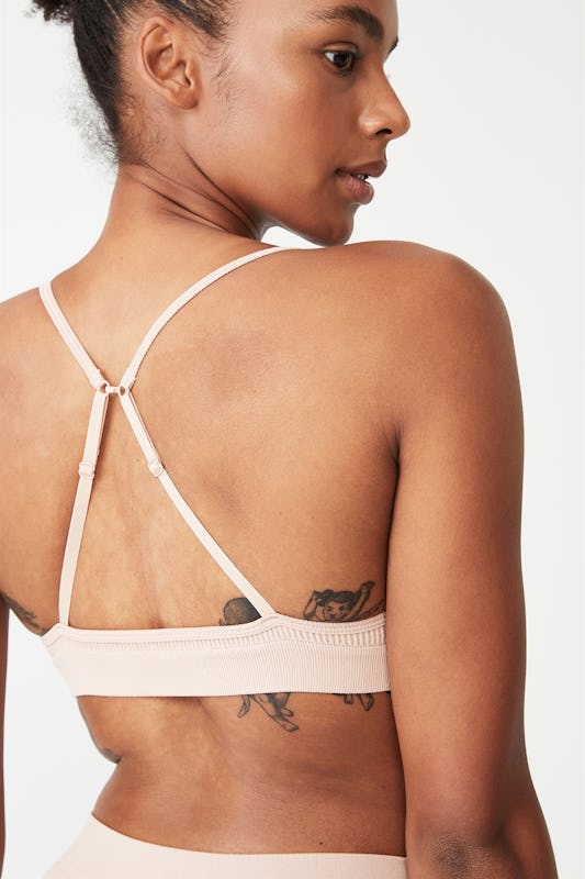 Cotton On Body Seamless Chunky Triangle Bralette Beige - Onceit
