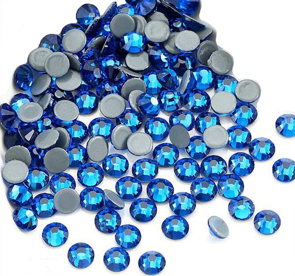 Jollin Hot Fix crystal Flatback Rhinestones glass Diamantes gems 28mm(10ss  2880pcs, capri Blue) - Onceit