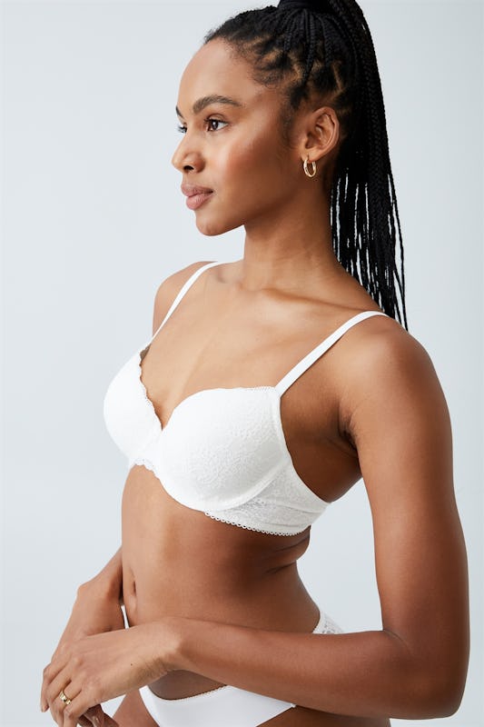 Cotton On Body Ultimate Comfort Lace T-Shirt Bra White - Onceit