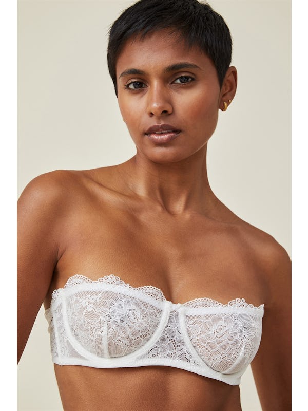 Cotton On Body Nala Lace Unlined Strapless Bra White - Onceit