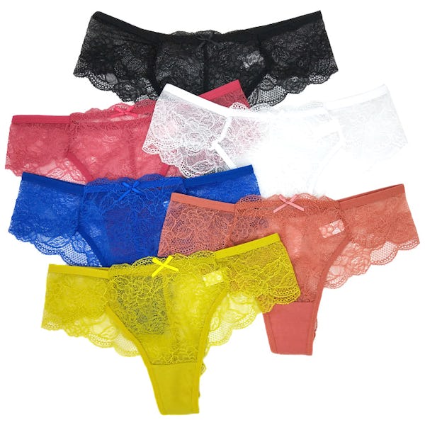 Yun Meng Ni 24 X Womens Lace Sexy Briefs Undies Coloured Solid Underwear  Jocks With Bow Multicoloured - Onceit