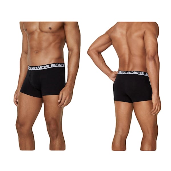 2 X Bonds Everyday Trunks - Mens Underwear Black Shorts Boxers