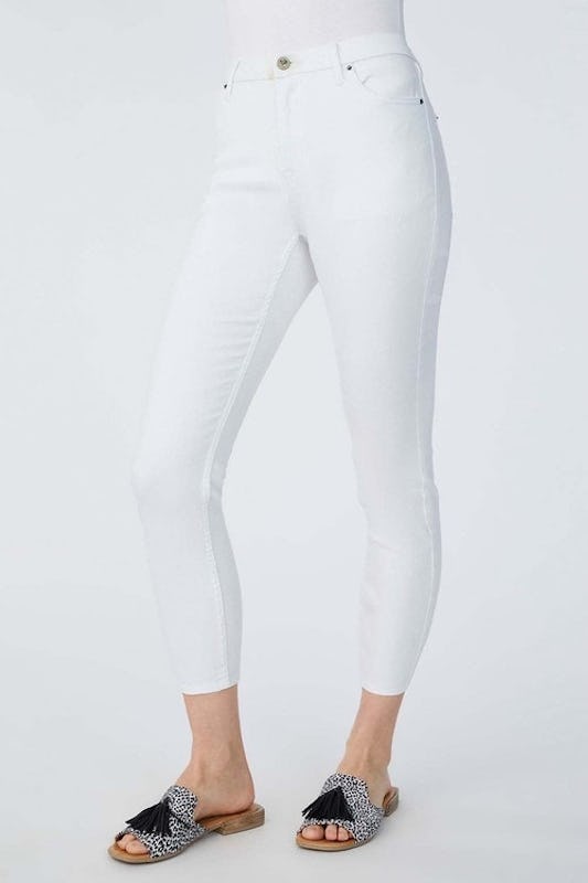 Capture - Womens Jeans - White Skinny - Solid Cotton Pants - Casual Fashion  - Summer - Ankle Grazer - Trousers - Quality Work Clothes - Office Wear -  Onceit