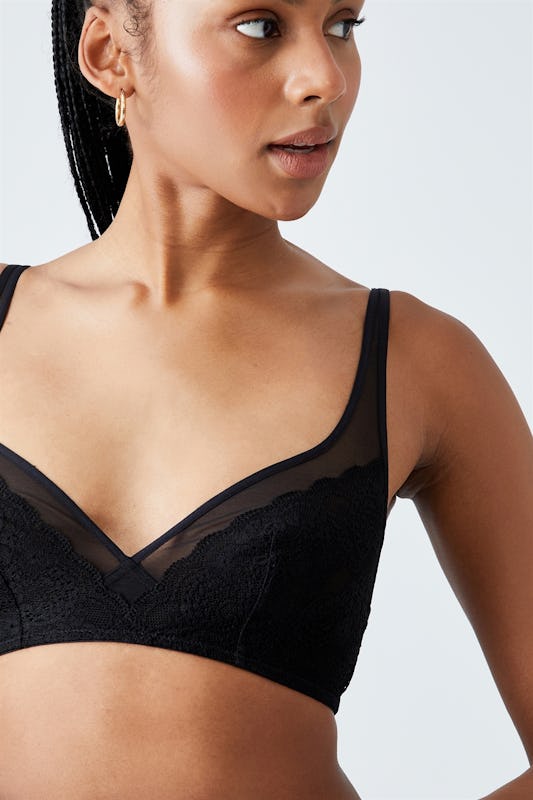 Cotton On Body Ultimate Comfort Lace Bralette Black - Onceit