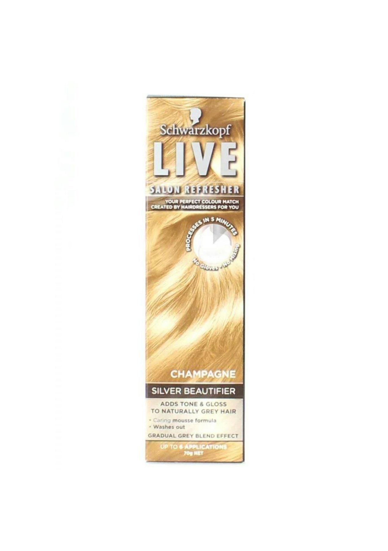 Schwarzkopf Live 70G Salon Refresher Champagne Silver Beautifier To  Naturally Grey Hair - Onceit