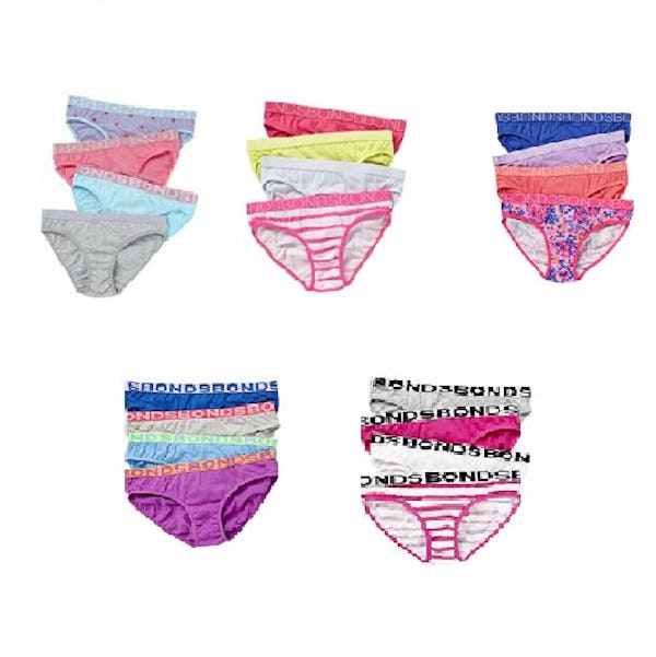 Bonds Girls Underwear Briefs Multicoloured Everyday Kids Undies