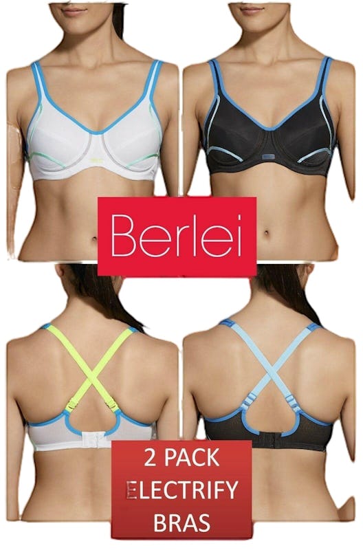 New 2 Pack Berlei Electrify Bra Underwire Sports Womens Ladies Gym