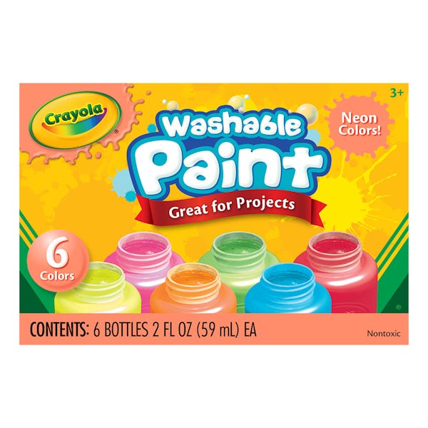 Washable Neon Paint, 6 Count